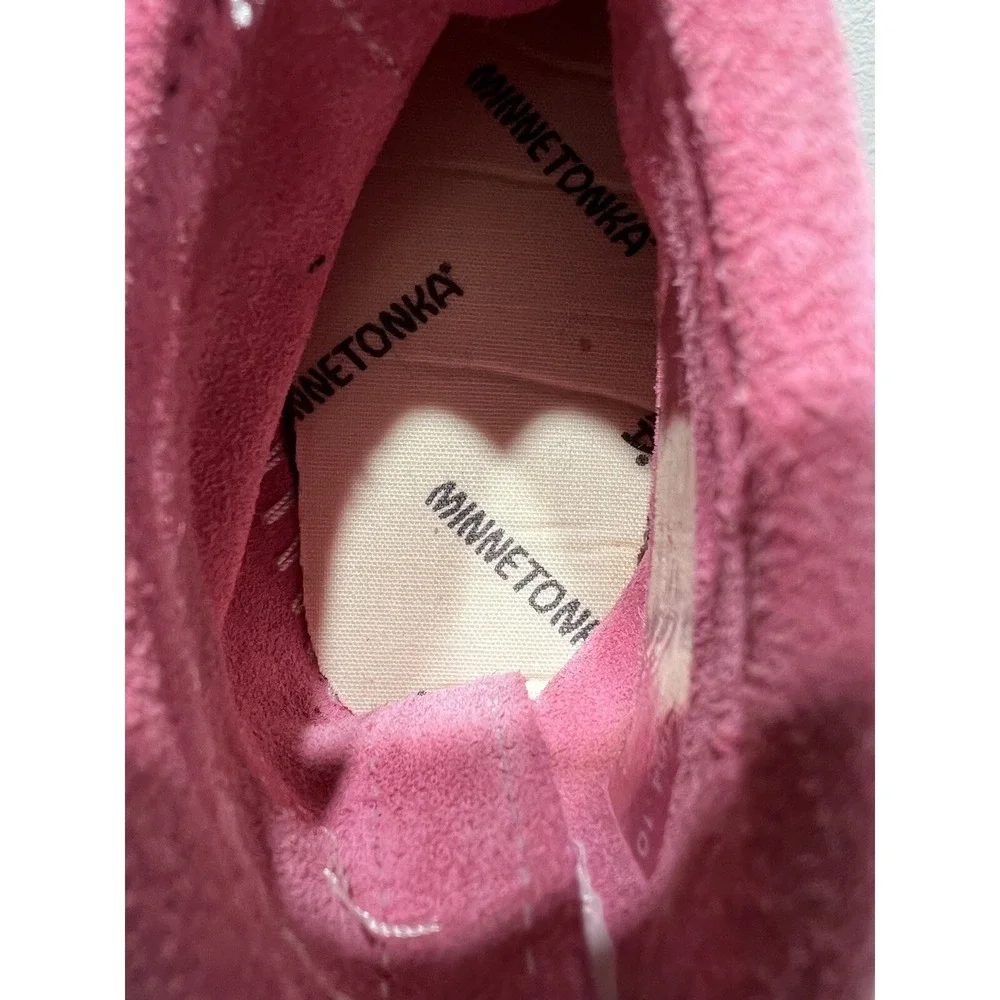 MINNETONKA Baby Toddler Size‎ 3 PINK FRINGED ANKLE BOOTS Girls Ankle Bootie